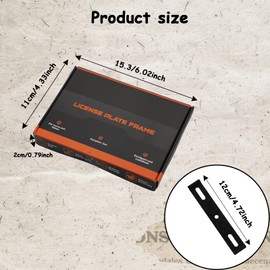 ALLY-MAGIC Number Plate Holder Frameless Frameless Number Plate Holder for Any Car Number Plate Holder Set for 2 Number Plate Plates 110 mm Number Plate Frame E22-CPZJ