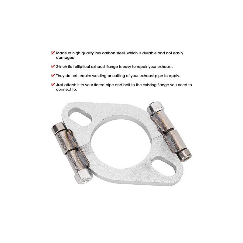 Yctze Exhaust Flange 2 inch Flat Oval Split Repair Exhaust