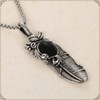 Jeem Feather Necklace Indian Jewelry Pendant Native American Series, Stainless