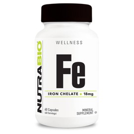 NutraBio - IRON CHELATE - 60 Capsules