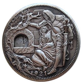 Maxsatisf - Colgante de moneda de níquel con mecanismo móvil, Cobre, No es una piedra preciosa