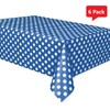 Royal7 6 Pack Blue Polka Dot Plastic Rectangle Tablecloth 54"x108"…