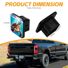 Sutmore Trailer Hitch Cover, Watercolor Brown Sea Turtle Swimming in Ocean Hitch Cover Rubber Towing Hitch Plug Covers, Square 2 Inch Receiver Tube Plug Cap for Trucks Cars SUVs