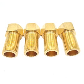 4pcs 1/2" Female to 1/2" Male Pipe Nipple Extension Connector Fitting,Brass Pipe Fitting Reducer Adapter,Hex Bushing Adapter, Solid Brass Length 50mm/1.97"