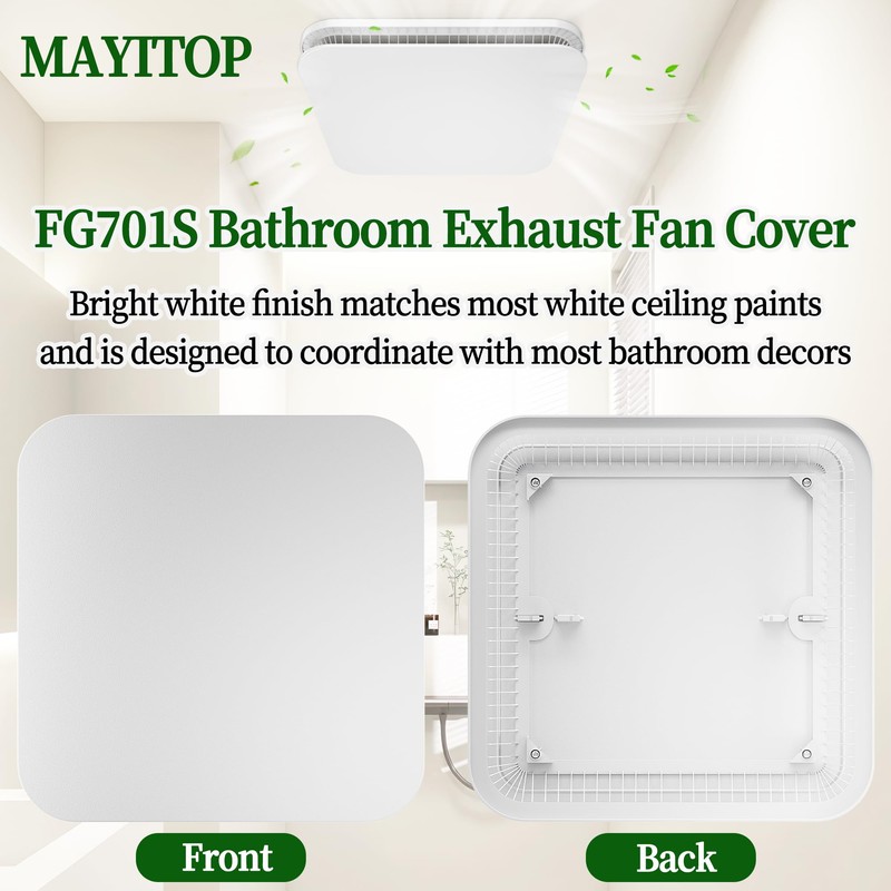 FG701S Universal Update Bathroom Fan Cover with Springs Compatible with