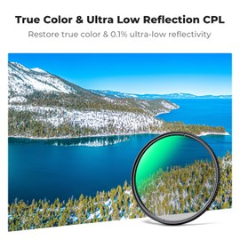 K&F Concept 95mm True Color Ultra-Low Reflectance Polarizing Filter - HD AGC Optical Glass 28-Layer Nano Coating CPL Filter (Nano-X Series)