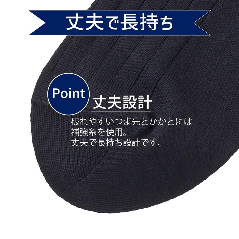 Gunze Business Socks, Men's POLO Polo, Flat Ribbe, One Point,