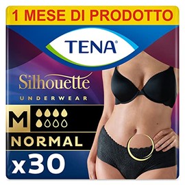 Tena Silhouette Noir Disposable Absorbent Panties, Low Waist, Size M, 10 Pieces