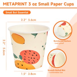 METAPRINT 100 Pack 3 oz Bathroom Cups, Disposable Paper Cups with Rolled Rim, Small Paper Mouthwash Cup for Guest Bathrooms, Vanity & Office Use, Off-white