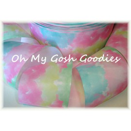 3" CLASSIC * PASTEL * WATERCOLOR TYE DYE GROSGRAIN RIBBON CHEER TIC TOC FOR BOW