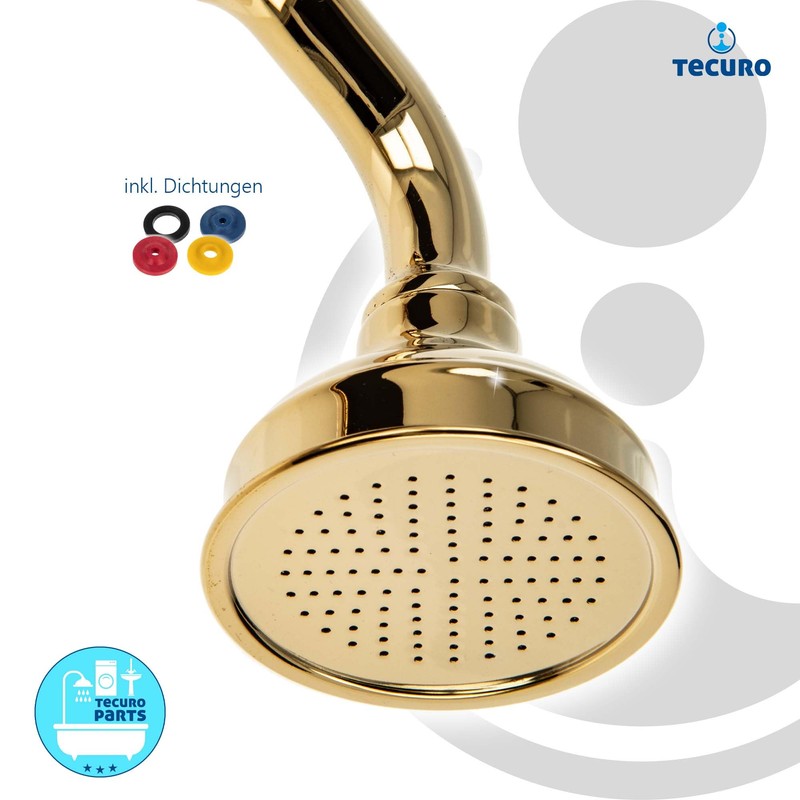 Tecuro Nostalgie – 1-Jet Hand Shower Gold Metal Design