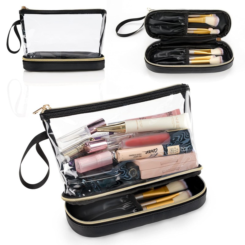 Clear Makeup Bag, Small Makeup Bag for Purse Travel Makeup