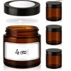 4 oz Glass Jars with Lids, 4 Pack Amber Small