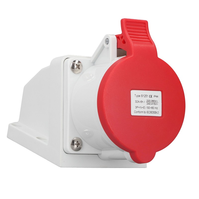 Industrial Connector Socket 32A 3P+N+E IP44 Waterproof Dustproof Surface Mounted