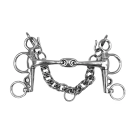 Equine Smile ES0091 Pelham Double Broken Stainless Steel Bit Thickness 15 mm (14.5 cm)
