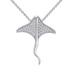 POPLYKE Stingray Necklace for Women Sterling Silver Manta Ray Necklace