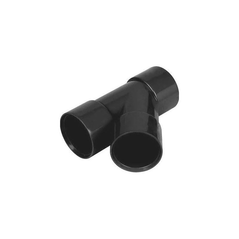 PVC Y-Branch Pipe Fitting, 40mm, Black, Pack of 3, 135-Degree