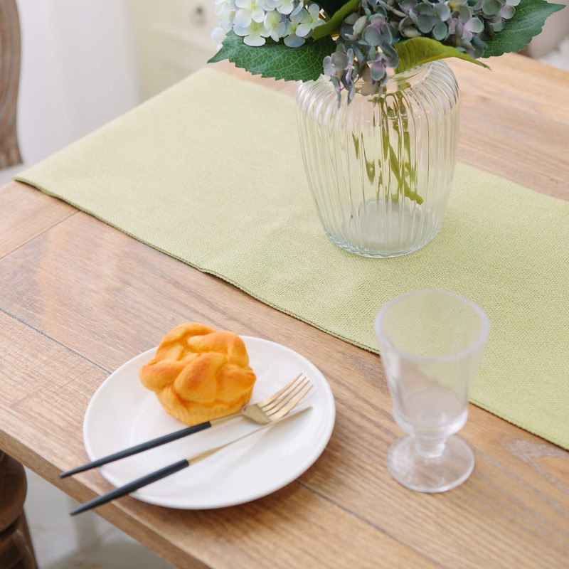 Soft Caddice Faux Linen 2 Side Table Runner, eco-Friendly Fabric