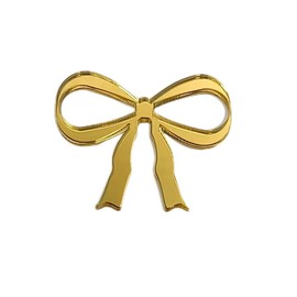 XIAOYUE 20pcs of Gold Mirror Bow Shaped Drink Name Tag,Mirrored Bow Wedding Drink Tag,Wine Tags Blanks,Acrylic Place Cards,Drink Name Tag (Gold Mirror), XIAOYUETAG23