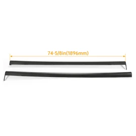 HECASA Side Skirts Pair Compatible with 2001-2005 Honda Civic 2/4 Door RS Style Side Splitters Rocker Panel Body Kit PP Plastic Black