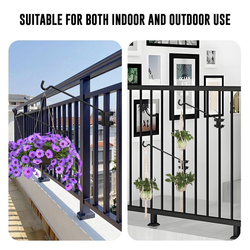 Heavy Duty Deck Hooks for Hanging Plants, Extension, Fence Hook