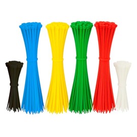 Surtek 114251 Cinchos de plásticos combinados en bolsa, tensión 8 kg y 18 kg de 200 piezas, colores surtidos