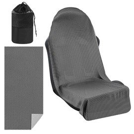 Hahafelt Cooling Car Seat Towel Covers with Storage Bag Seat Post Workout Sweat Washable Cover Non Slip for Car Towel for Dog Pet Workout Outdoor Sport Activitie(Dark Gray)