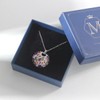 Mecool Crystal Pendant Necklace Colourful Silver Cubic Zirconia Necklace Multi-Stone