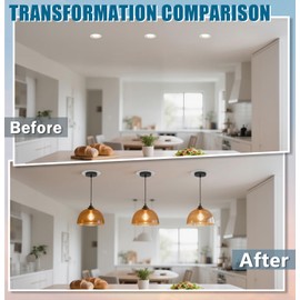 gezee R5 and 6 Recessed Can Light Conversion Kit, for Ceiling Light Fixture, Pendant Light, Hanging Light, Ceiling Fan, with 7¾ Beveled & Flat, Steel,Medallion, White Finish