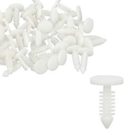40pcs 6mm Hole Dia Plastic Bolt Rivets Fastener Mudguard Bumper Retainer Clips White for GM