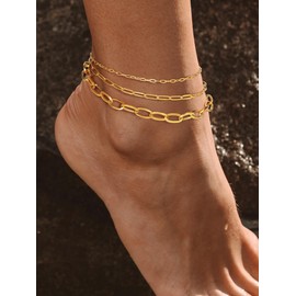 PROSTEEL Gold Ankle Bracelets For Women Minimalist Layered Anklets Sets Adjustable Chain Anklet Non Tarnish