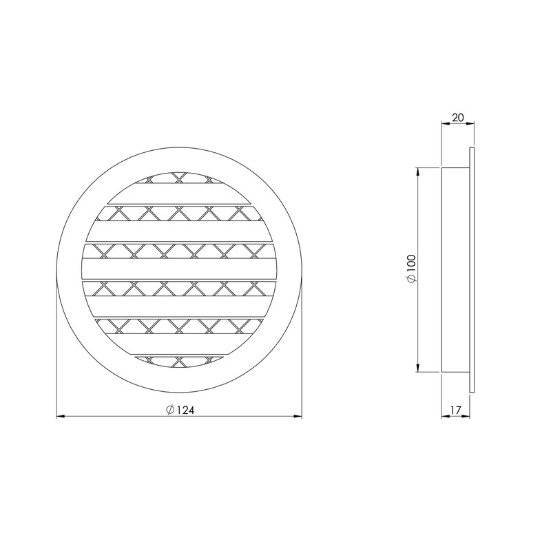 100mm / 4 inch Air Vent Cover - Round Soffit