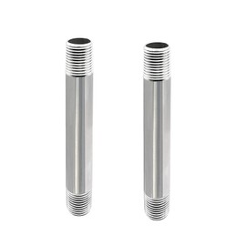 GeilSpace 1/2" x 6" Stainless Steel Pipe, 304 Pipe Nipple Fits Standard 1/2 Inch Threaded Pipes and Fittings, DIY Industrial Metal tube (2 PCS)