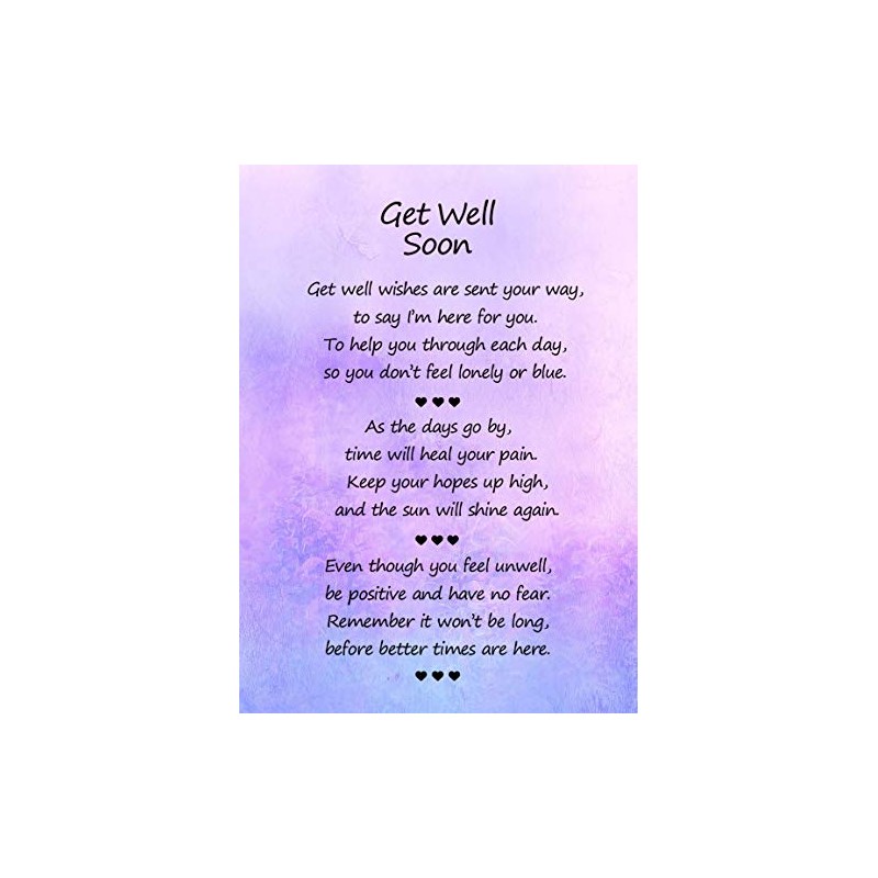 Get Well Soon Verse Greeting Card