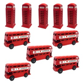10 London Magnets - British Gift Die-Cast Metal Fridge Magnet - London Souvenir 3D Bus & Phone Booth Magnet