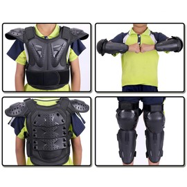 Kids Dirt Bike Gear，Kids Motorcycle Gear，Youth Chest Protector with Elbow Knee Shin Pad and Gloves, Motocross Protective Gear, Dirtbike Full Body Protection Suit (M)