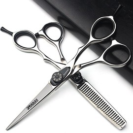 5.5 Inch Japanese 440C Laser Cutting Scissors Salon Professional Hairstylists and Thinning Hair Scissors Set