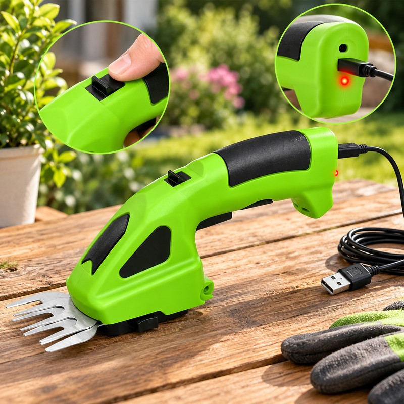 2-in-1 Cordless Grass Shears for Lawn Edging & Hedge Trimming