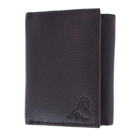 CTM Men's Leather Trifold Wallet, Brown