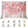 Pink Christmas Backdrop Winter Wonderland 1st Birthday Party Photography Background