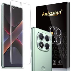 Anbzsign 2+2Pack Tempered Glass Screen Protector and Camera Lens Protector for Xiaomi Poco X7 5G / Redmi Note 14 Pro 5G, 9H Hardness Anti-Scratch Case Friendly Bubble Free