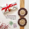 Cotton Crotchet Ruffled Flower Coaster Set (Warm Mocha)