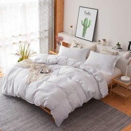 Colourful Snail 3-Piece Luxury Duvet Cover Set, Includes Duvet Cover and 2 Matching Pillow Shams, Ultra Soft and Easy Care, Wrinkle & Fade Resistant, King, White