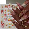 POWPOP Christmas Nail Art Stickers Decals 5D Embossed Bow Nail