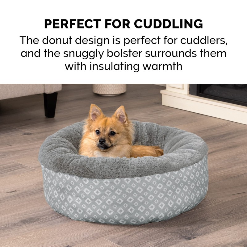 Furhaven 23" Round Donut Dog Bed for Indoor Cats &