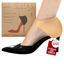 HeelzFirst Fitwear Sleeks | Heel Grips for Womens Shoes | Ankle Strap Heels Fitwear | Keep Feet from Sliding in Heels | Heel Supports for Heel Pain | Anti Slip Shoe Grips | High Heel Inserts for Women