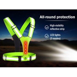 Hitopin Reflective Vest Reflective LED Running Vest Reflective Vest Reflective Vest Safety Vest Safety Vest with 2 Pieces Reflective Wristbands for Jogging Hiking or Cycling Drivers