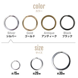 Key Ring 10-Piece Set Key Holder Ring Key Metal Fittings Double Ring Lightweight Loss Prevention Strap Kirakira Punpunmaru, Silver