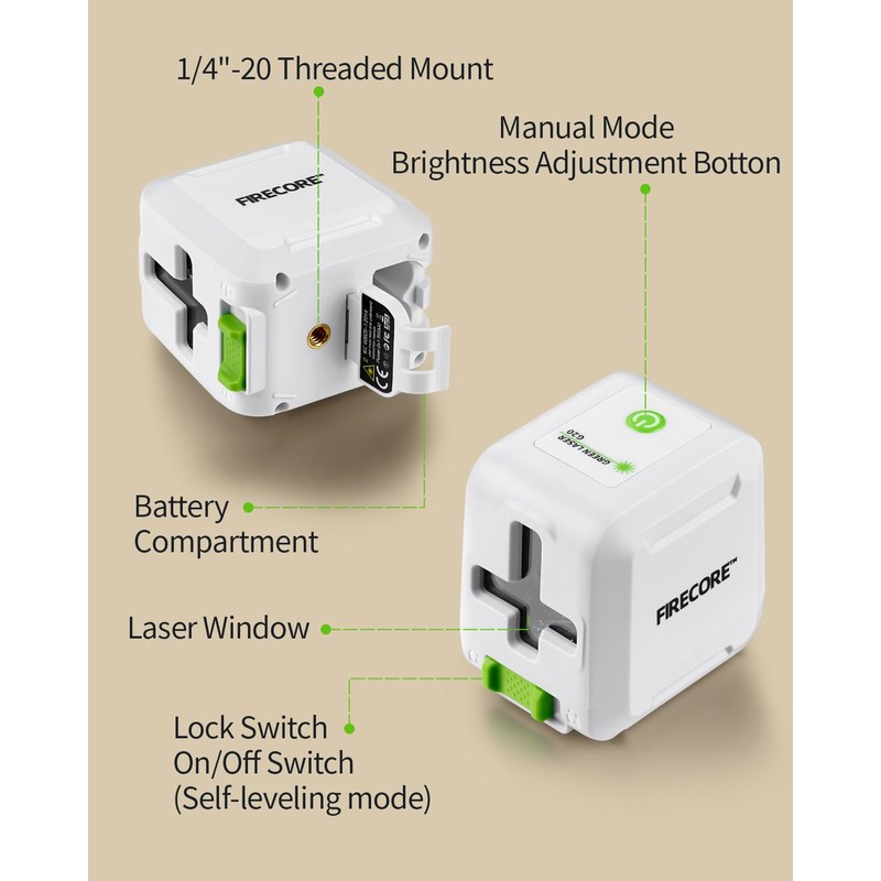 Firecore Laser Level with Tripod, Self Leveling Laser Level Green
