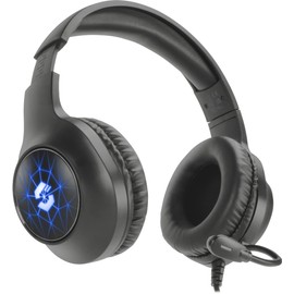 Speedlink VIRTAS Wired 7.1 Gaming Headset with Microphone - Configurable 7.1 Surround Sound, USB Port, Coloured RGB LED Lighting, Volume Control via Wired Remote Control, Black
